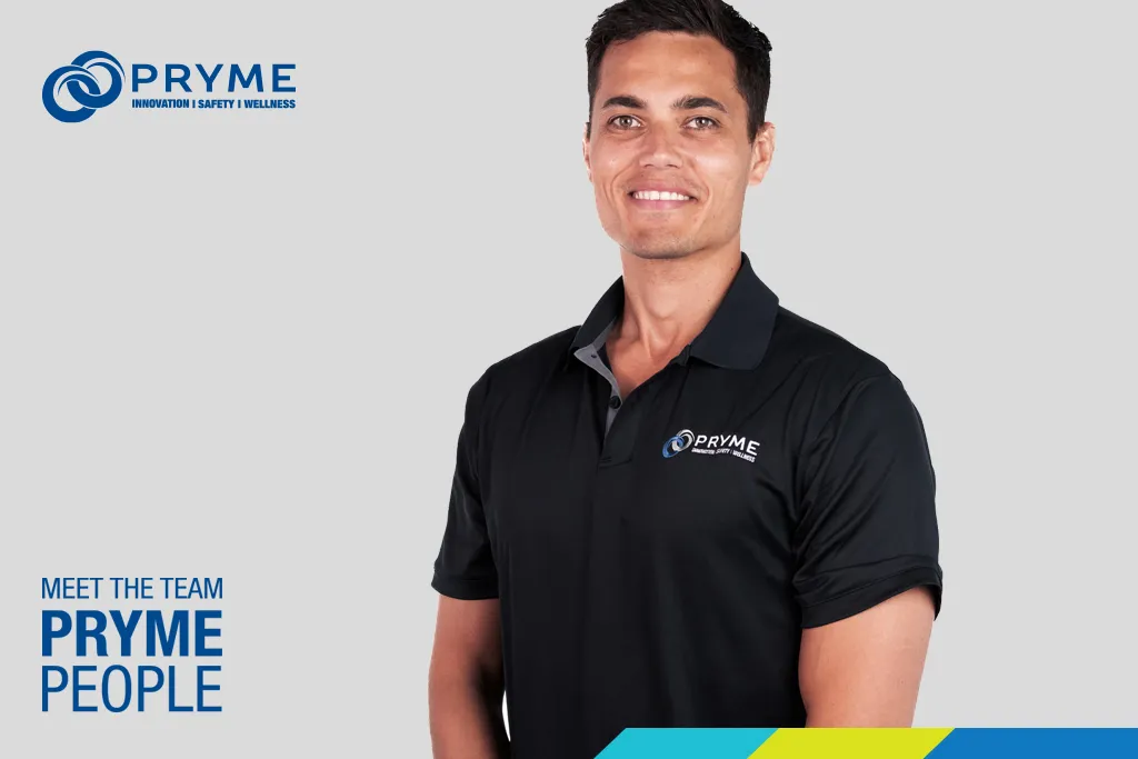 Pryme team member wearing branded uniform, part of the “Pryme People” series highlighting workforce safety advocates.