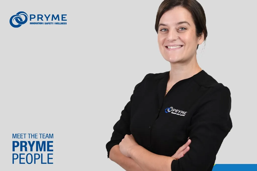 Female Pryme team member smiling in company uniform, part of Pryme People feature series.