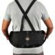 Ergodyne ProFlex 1000 black back support belt with adjustable suspenders for lifting safety and lumbar protection.