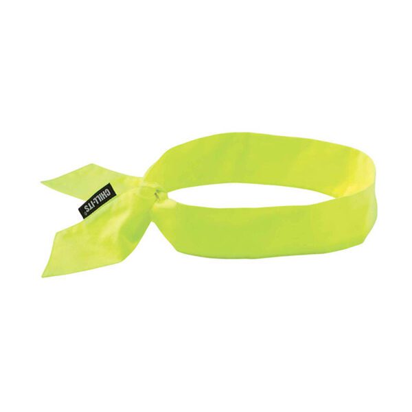 Ergodyne Chill-Its 6710 lime green cooling bandana for visibility and cooling relief.