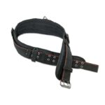 Heavy-duty Ergodyne padded work belt with metal D-rings and reinforced stitching for tool support.