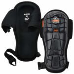 Pair of Ergodyne Proflex 342 knee pads showing outer hard shell and inner injected gel lining.