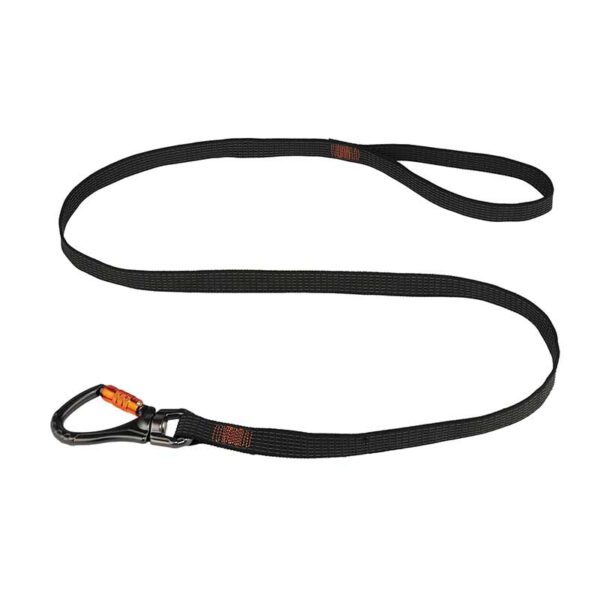 Ergodyne heavy-duty webbing lanyard with locking carabiner for securing large tools or equipment.