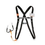 Ergodyne Squids 3138 full-body scanner harness with adjustable straps, ID badge holder, and device attachment points.