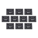 Set of ten Ergodyne Squids 3772 black square adhesive tether mounts with 3M VHB backing.
