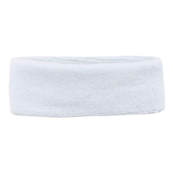 White Ergodyne Chill-Its 6550 cotton headband designed for sweat absorption and comfort.