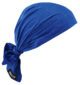 Ergodyne Chill-Its 6715 blue tie-style cooling bandana designed to keep workers cool on hot days.