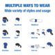 Graphic showing multiple ways to wear Ergodyne Chill-Its cooling band as mask, headband, scarf, or wristband.