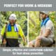 Workers and outdoor users wearing Ergodyne Chill-Its blue cooling towels for heat stress prevention.
