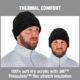 Two Ergodyne Skullerz beanies shown on models, made from soft acrylic with 3M Thinsulate flex insulation.