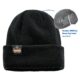 Ergodyne Skullerz black knit beanie shown with optional 8945F(x) bump cap insert for protection.
