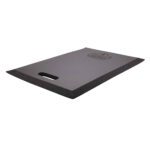 Ergodyne Proflex 381 black kneeling mat with beveled edges and textured non-slip surface.