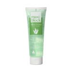 Front view of Maxiblock Aloe Vera Soothing Gel 125ml tube for dry or sunburnt skin relief.