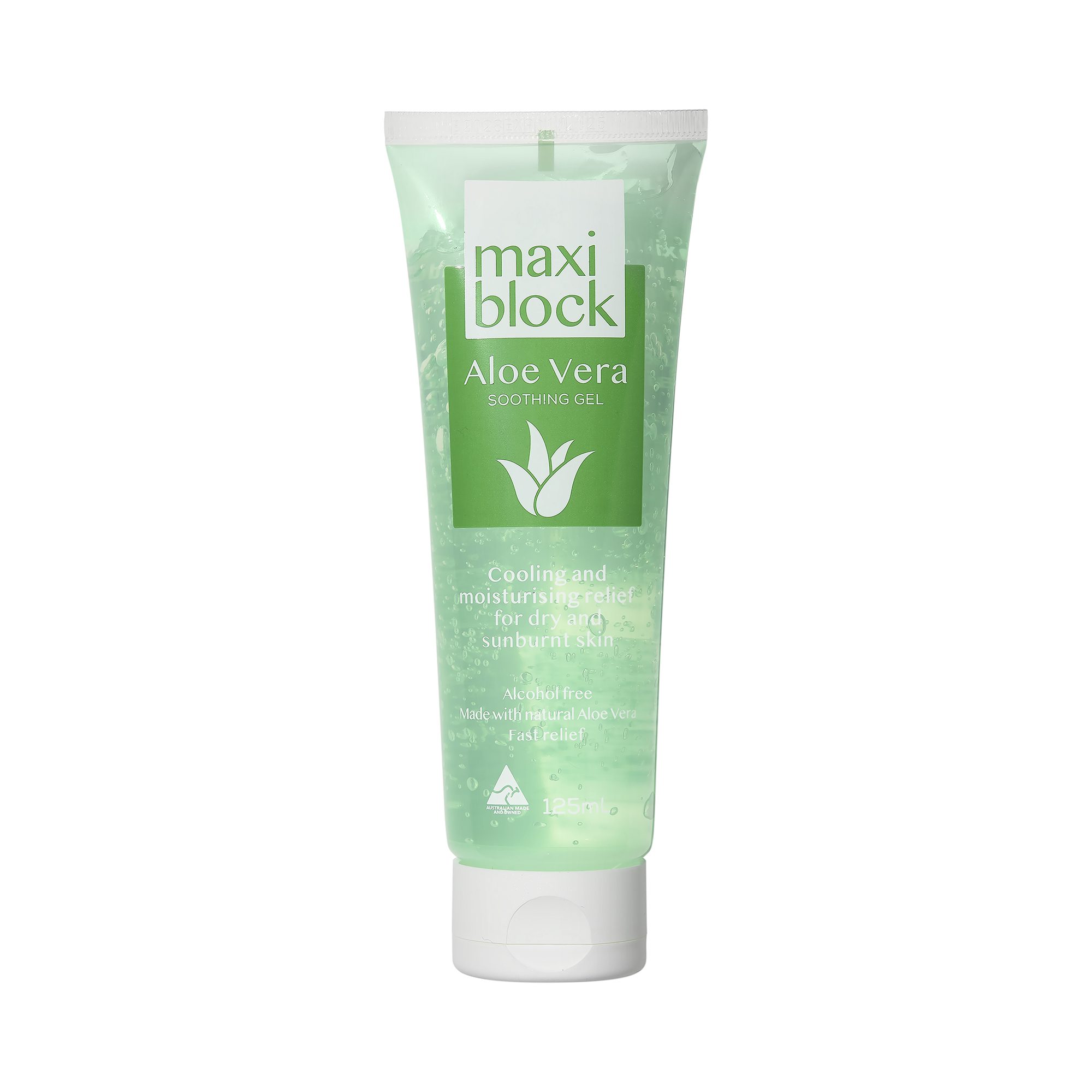 Maxiblock-Aloe-Vera-After-Sun-125ml.jpg Maxiblock Aloe Vera Soothing Gel - 125ml Tube - Image 1