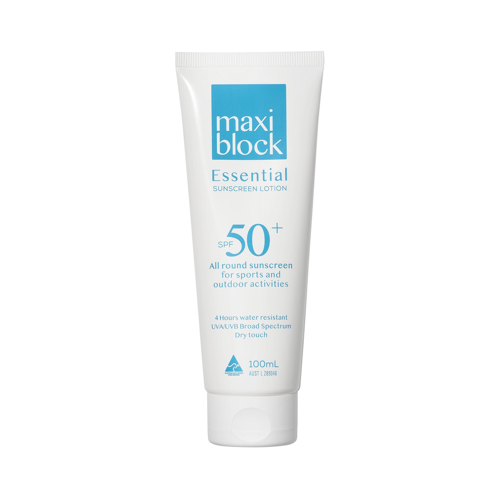 Maxiblock-Essential-Sunscreen-100ml.jpg Maxiblock Essential Sunscreen - 100ml Tube - Image 1