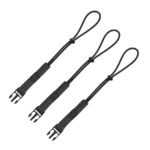Three Ergodyne Squids 3770 black elastic tool tether loops with locking ends for secure attachment.