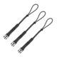 Three Ergodyne Squids 3770 black elastic tool tether loops with locking ends for secure attachment.