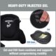 Ergodyne ProFlex knee pad diagram showing injected gel and EVA foam layers for shock absorption and mobility.