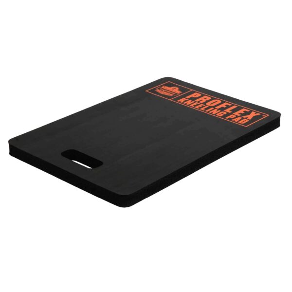 Full view of Ergodyne ProFlex kneeling pad featuring handle slot and durable black foam construction.