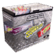 Sqwincher Sqweeze branded display freezer showing assorted electrolyte ice pops and logo graphics.