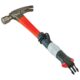 Ergodyne Squids tool tether securely attached to hammer handle for dropped object prevention.