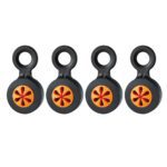 Set of four Ergodyne tool tether attachments with flexible orange inserts for various hand tool sizes.