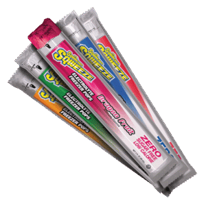 Assorted Sqwincher Sqweeze Zero Sugar electrolyte freezer pops including Dragon Fruit and Watermelon flavours.