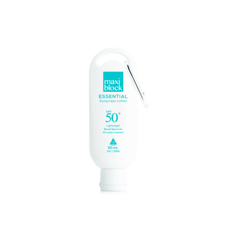Maxiblock Essential Sunscreen SPF50+ – 60ml Carabiner Clip
