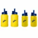 Line-up of Sqwincher yellow hydration bottles in multiple sizes designed for workplace hydration and heat stress prevention